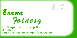 barna foldesy business card