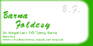 barna foldesy business card